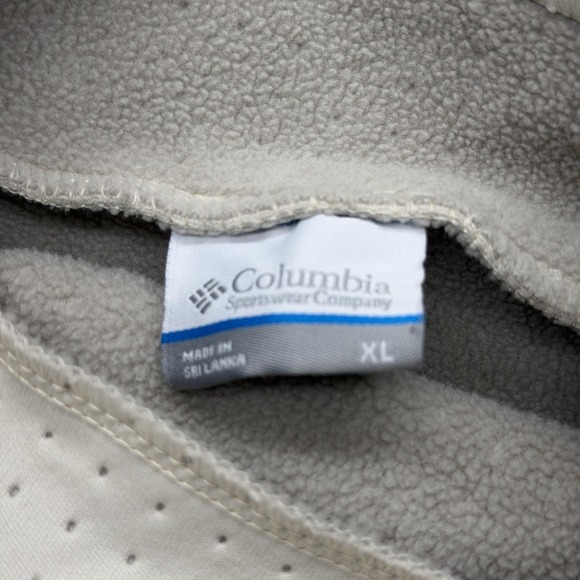 Columbia Fleece Pullover Womens XL White Mock Neck Thermal Hiking Raglan Top - Picture 4 of 7